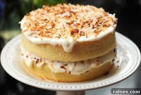 Golden Toasted Coconut Vanilla Cake