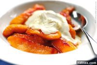 Golden Fried Nectarines with Creamy Vanilla Mascarpone