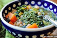 Velvet Sweet Potato Soup Walnut Pesto Swirl