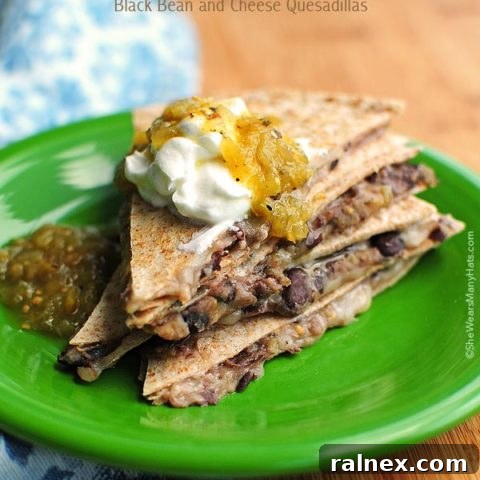 Black Bean Cheese Quesadillas are so tasty for a quick lunch or appetizer.