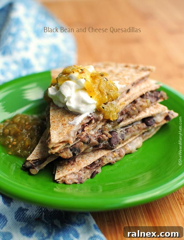 Black Bean Cheese Quesadillas, a quick and delicious meal idea.