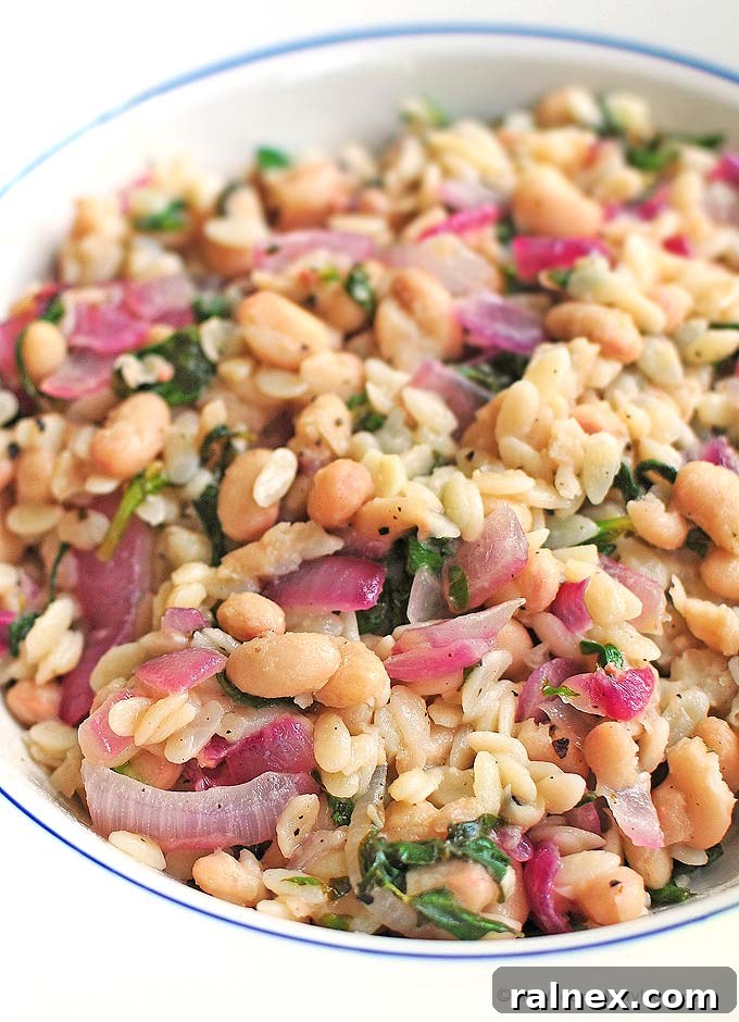 Skillet Lemon Orzo with Spinach, Beans, and Feta