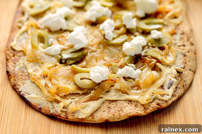 Delicious Hummus Flatbread Appetizer