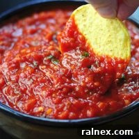 Spicy Roasted Tomato Chipotle Salsa Recipe | shewearsmanyhats.com
