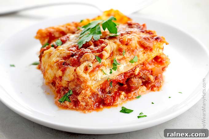 Lasagna ready to be served