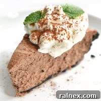 Rich and creamy Irish Cream Chocolate Pie.