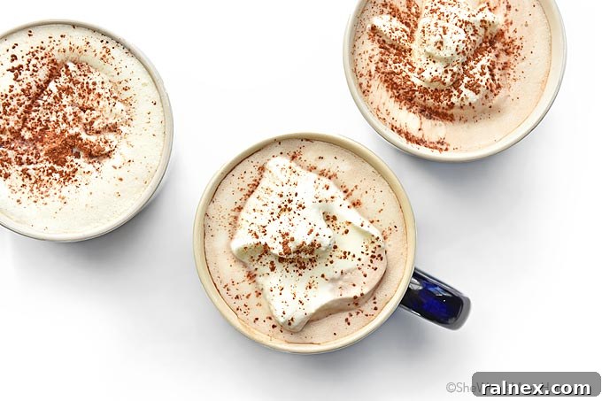 Delicious Coconut Milk Hot Chocolate with toppings
