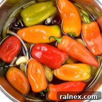 Easy Pickled Peppers Recipe, featuring colorful mini sweet peppers for a vibrant dish.