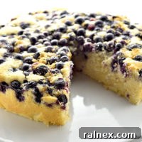 Lemon Blueberry Buttermilk Cake Recipe, a light lemony cake with fresh blueberries