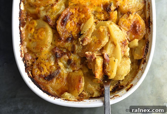 Bacon Potatoes au Gratin ready to serve