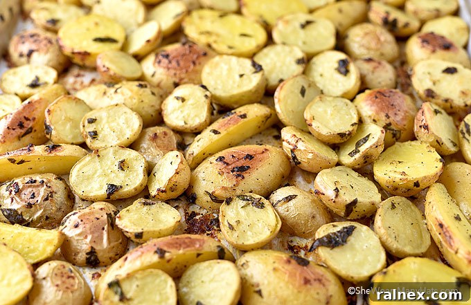 Zesty Lemon Garlic Parsley Roasted Potatoes 2 Lemon Garlic Parsley Roasted Potatoes, beautifully plated and ready to eat